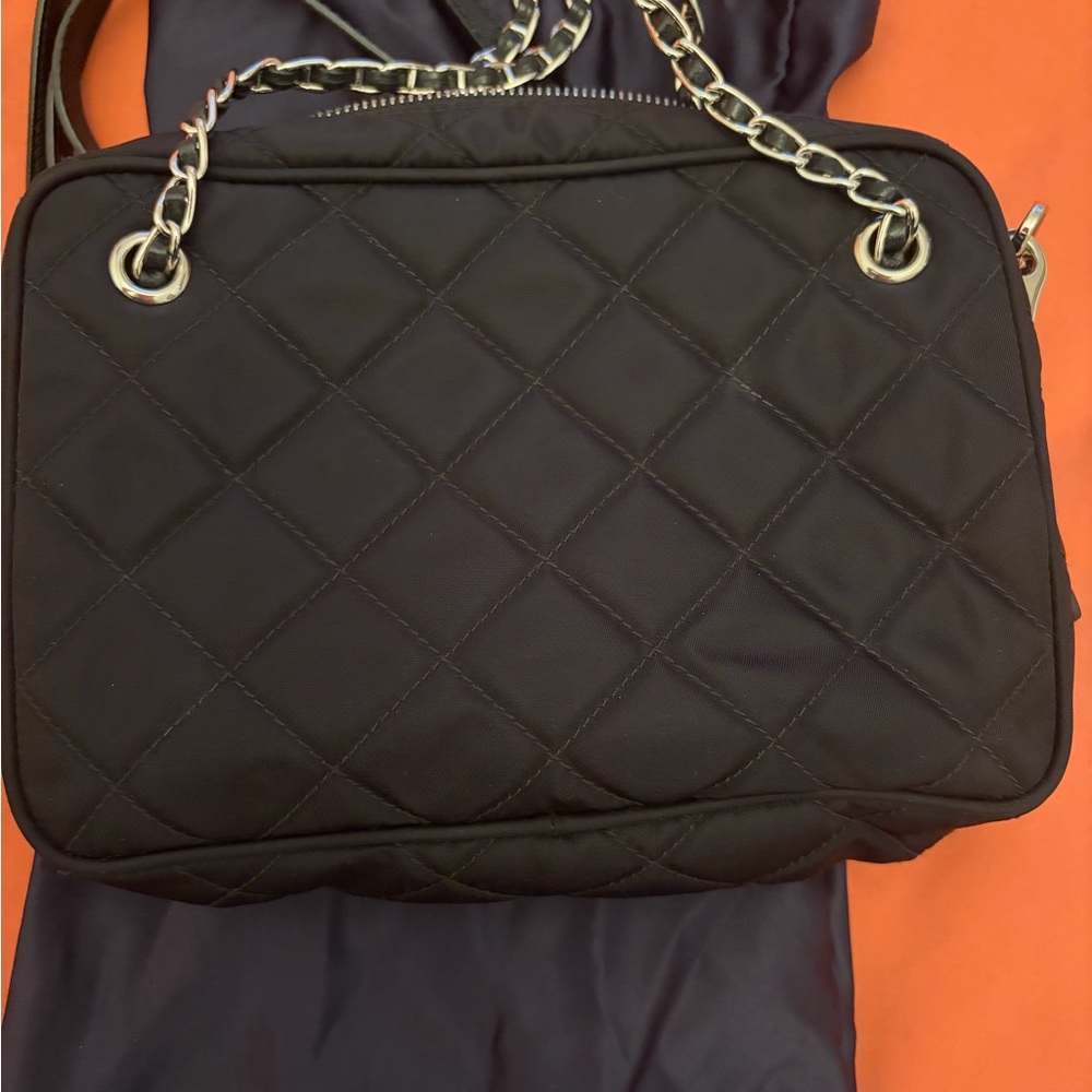 Prada Black Quilted Shoulder Bag with Chain Detail - Picture 6 of 8